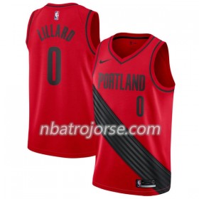 Män Portland Trail Blazers Tröja Damian Lillard 0 Nike 2017-18 Röd Swingman